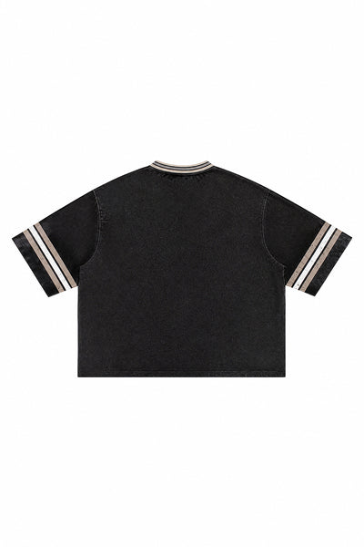 Men's Summer Striped V-Neck Breathable Athletic T-Shirt