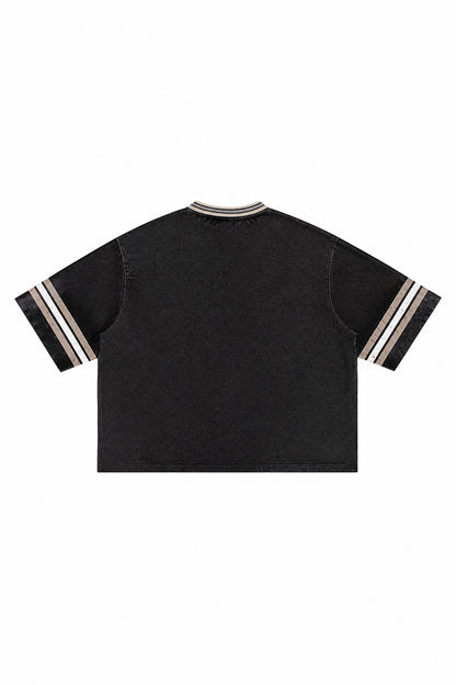 Men's Summer Striped V-Neck Breathable Athletic T-Shirt
