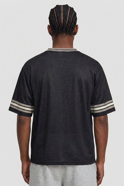 Men's Summer Striped V-Neck Breathable Athletic T-Shirt