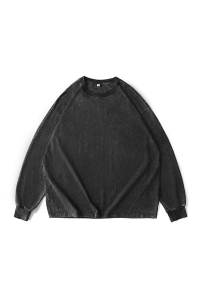 Men's Fall Winter Vintage Washed Oversized Long-Sleeve Tee
