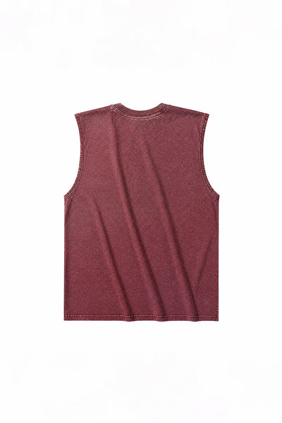 Men's Summer Vintage Washed Raw-Edge Sleeveless Tank Top
