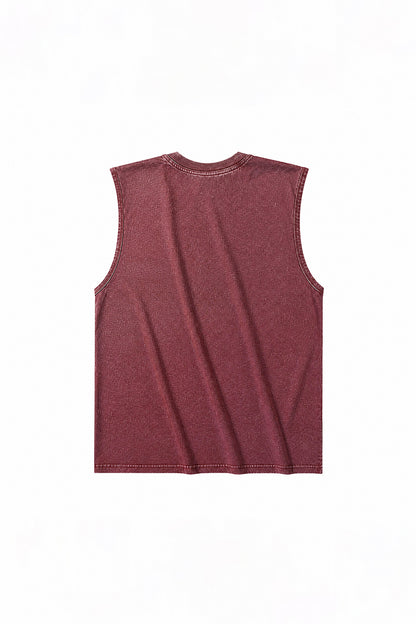 Men's Summer Vintage Washed Raw-Edge Sleeveless Tank Top