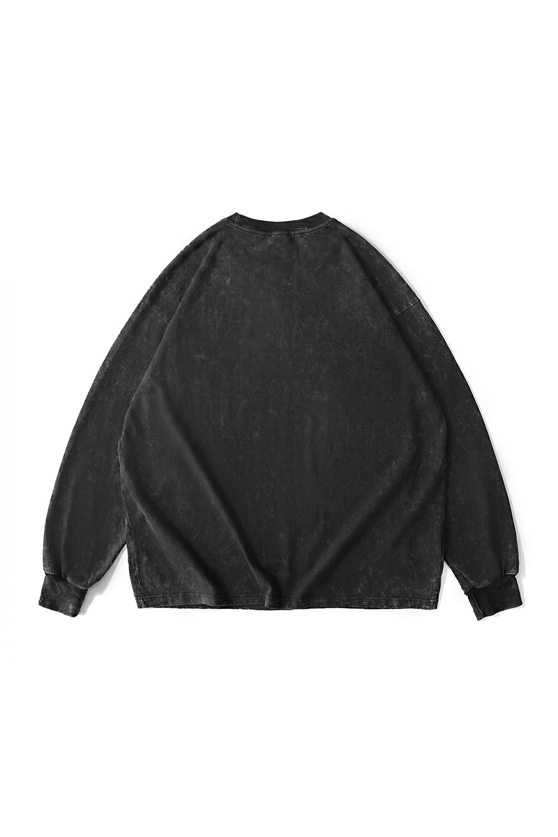 Women's Fall Vintage Washed Oversized Long-Sleeve T-Shirt