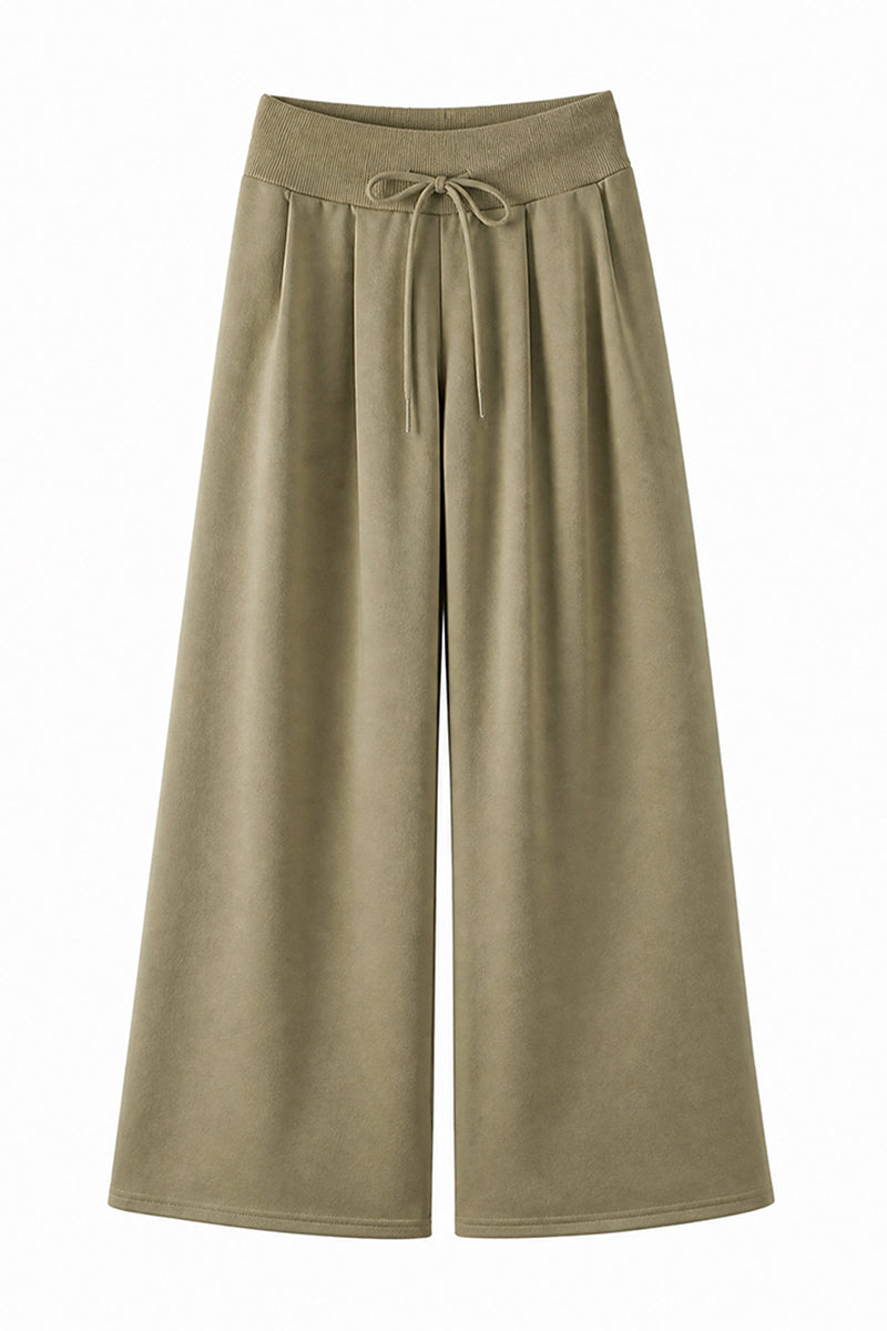 Women's Spring High-Waist Draped Wide-Leg Sweatpants