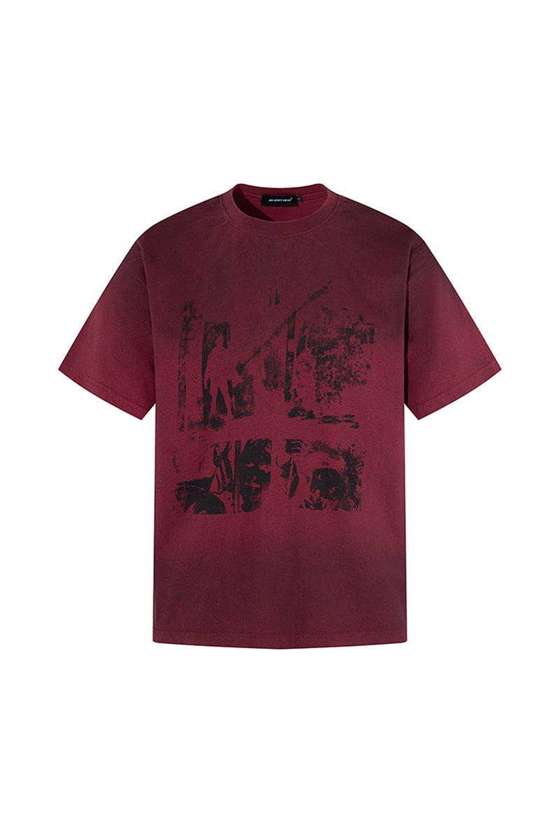 Women's Summer Washed High Street Print Oversized Set-in Tee