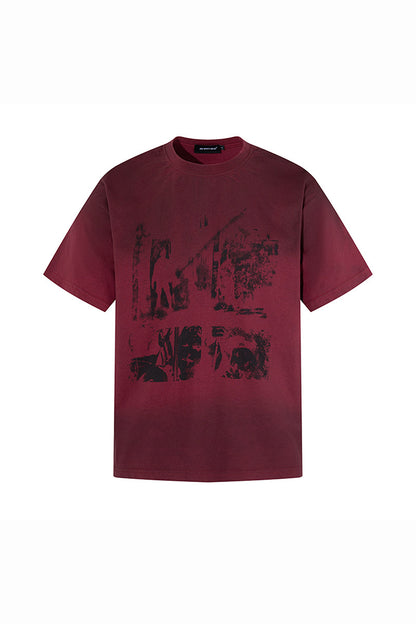 Women's Summer Washed High Street Print Oversized Set-in Tee