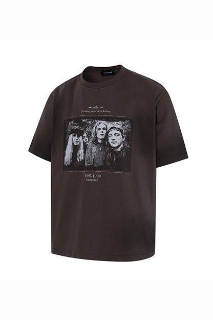 Women's Summer Street Tie-Dye Portrait Oversized Tee