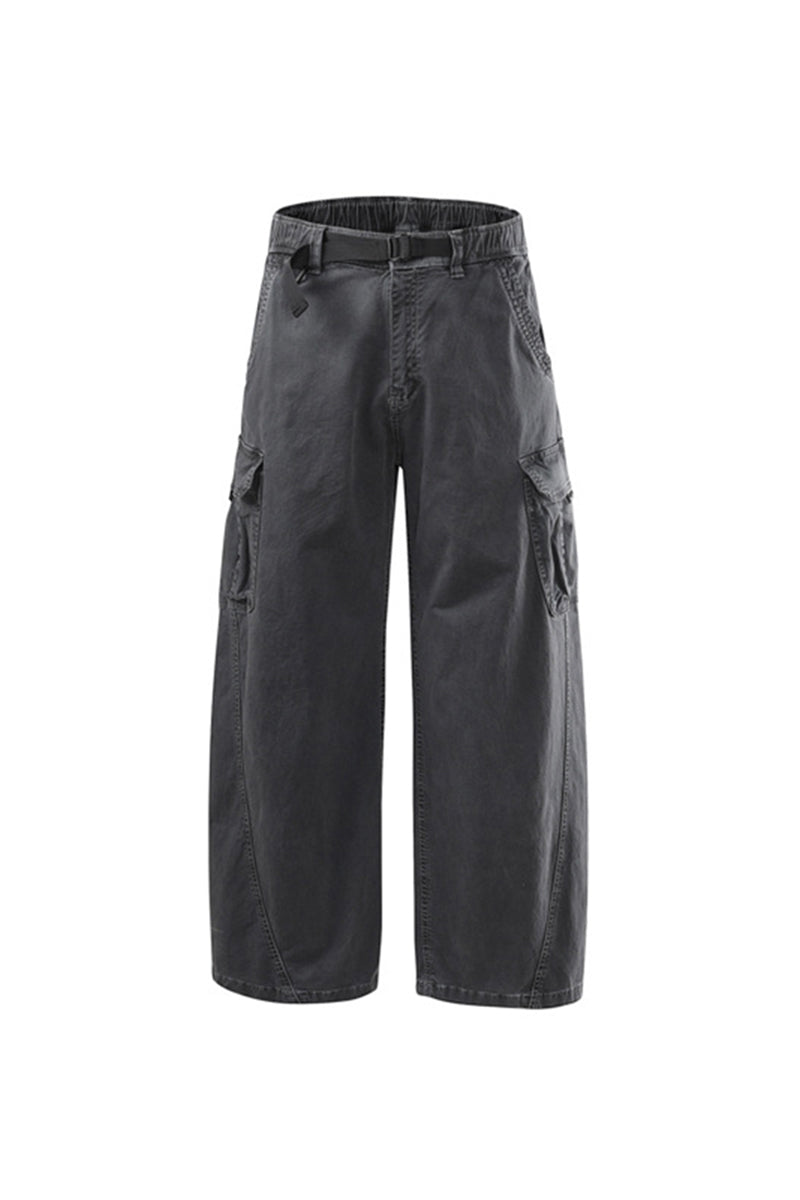 Men's Spring Multi-Pocket Wide-Leg Cotton Cargo Pants