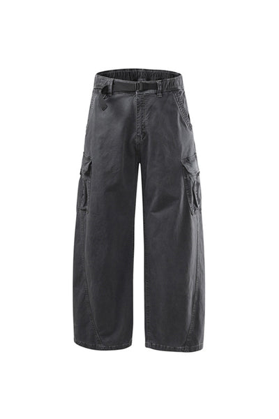 Men's Spring Multi-Pocket Wide-Leg Cotton Cargo Pants