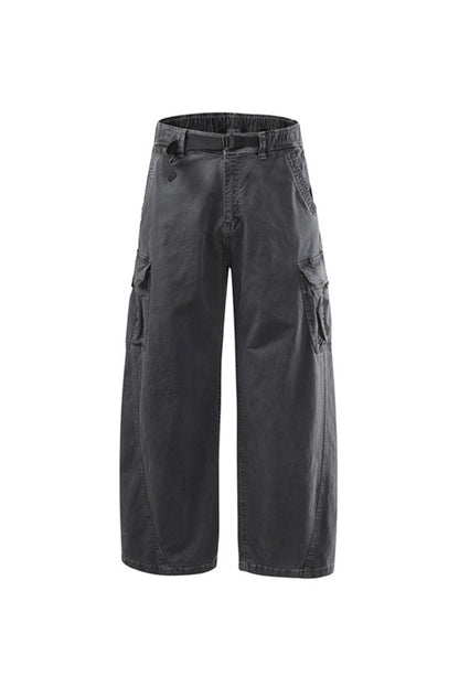 Men's Spring Multi-Pocket Wide-Leg Cotton Cargo Pants