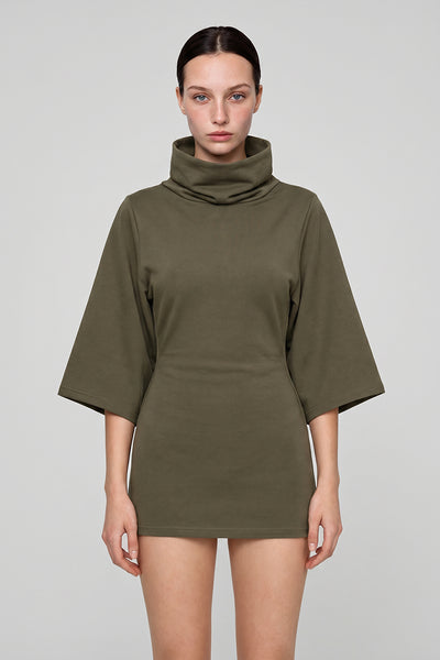 Women's Wasteland Cowl Neck Bell 3/4 Sleeve Bodycon Dress
