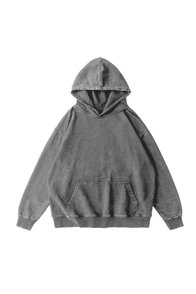 Men's Fall Winter Vintage Washed Oversized Pocket Hoodie