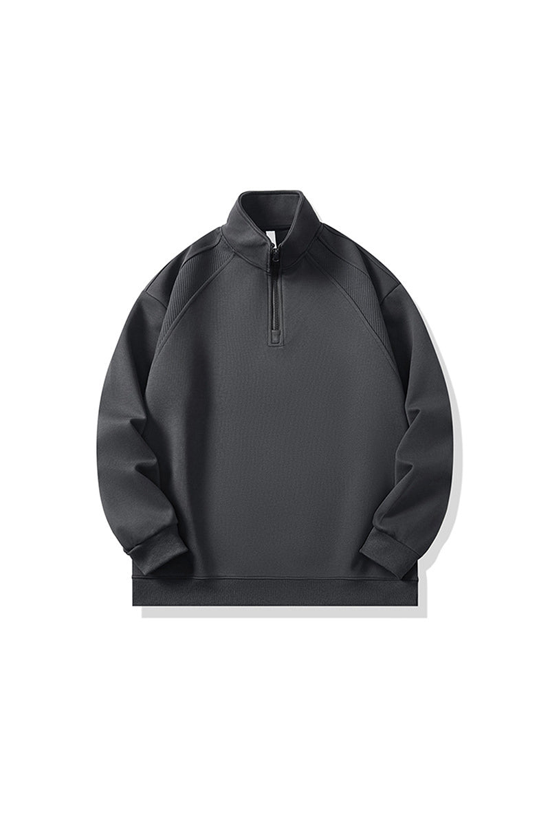 Men's Fall Half-Zip Colorblock Long-Sleeve Sweatshirt