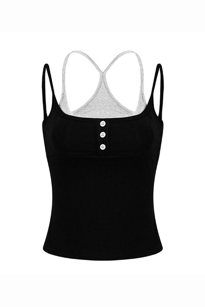 Women's Summer 2026 Colorblock Street Mock Layer Crop Tank