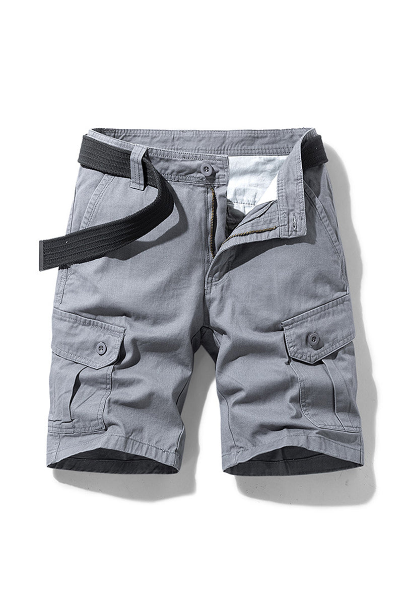 Men's Summer 100% Cotton Multi-Pocket Cargo Shorts