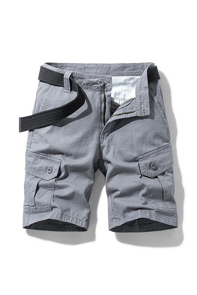 Men's Summer 100% Cotton Multi-Pocket Cargo Shorts