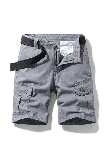 Men's Summer 100% Cotton Multi-Pocket Cargo Shorts
