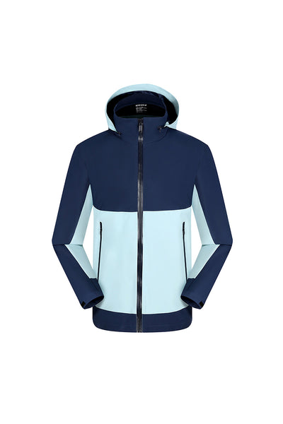 Men's Fall Winter Colorblock Hooded Windproof Shell Jacket