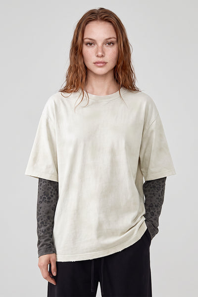 Women Fall Clothing Leopard Patchwork Heavy Cotton Top