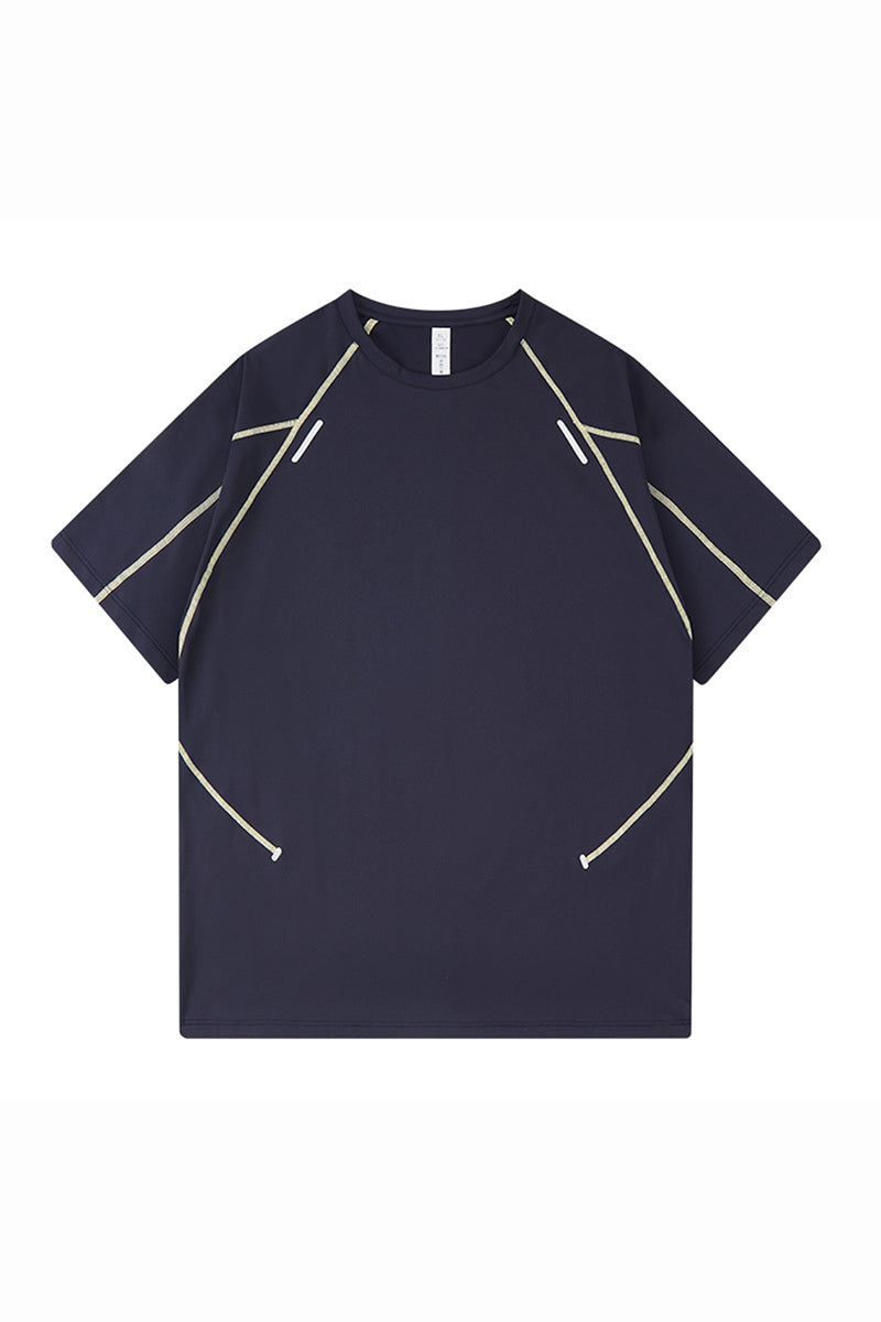 Men's Summer Reflective Contrast Quick-Dry Athletic T-Shirt