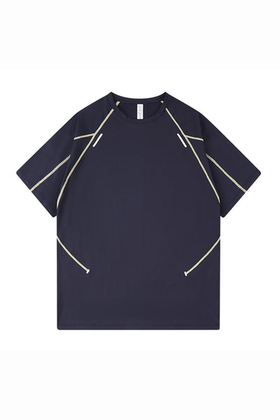 Men's Summer Reflective Contrast Quick-Dry Athletic T-Shirt