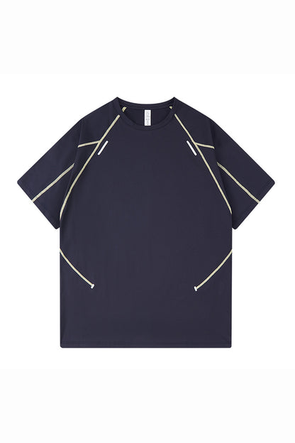 Men's Summer Reflective Contrast Quick-Dry Athletic T-Shirt