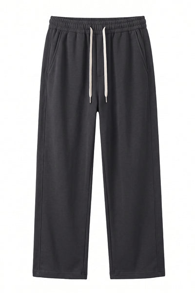 Men's Spring Heather-Grey Straight-Leg Cotton Sweatpants