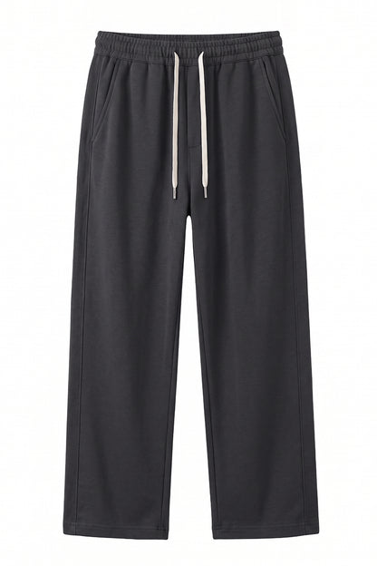 Men's Spring Heather-Grey Straight-Leg Cotton Sweatpants