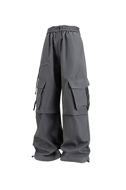 Women's Fall Winter Multi-Pocket Wide-Leg Cargo Pants