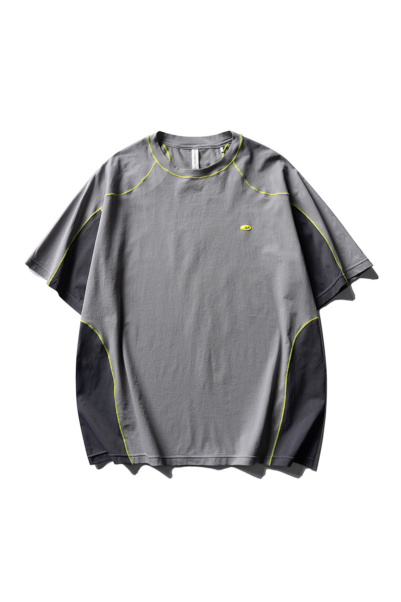 Men Summer Color Block Quick Dry Sports T Shirt