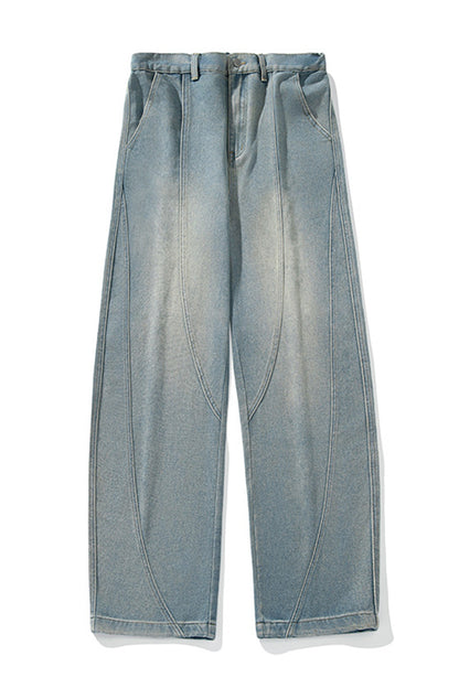 Men's Spring Washed Vintage Loose Straight-Leg Jeans