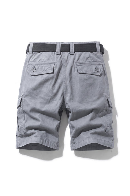 Men's Summer 100% Cotton Multi-Pocket Cargo Shorts