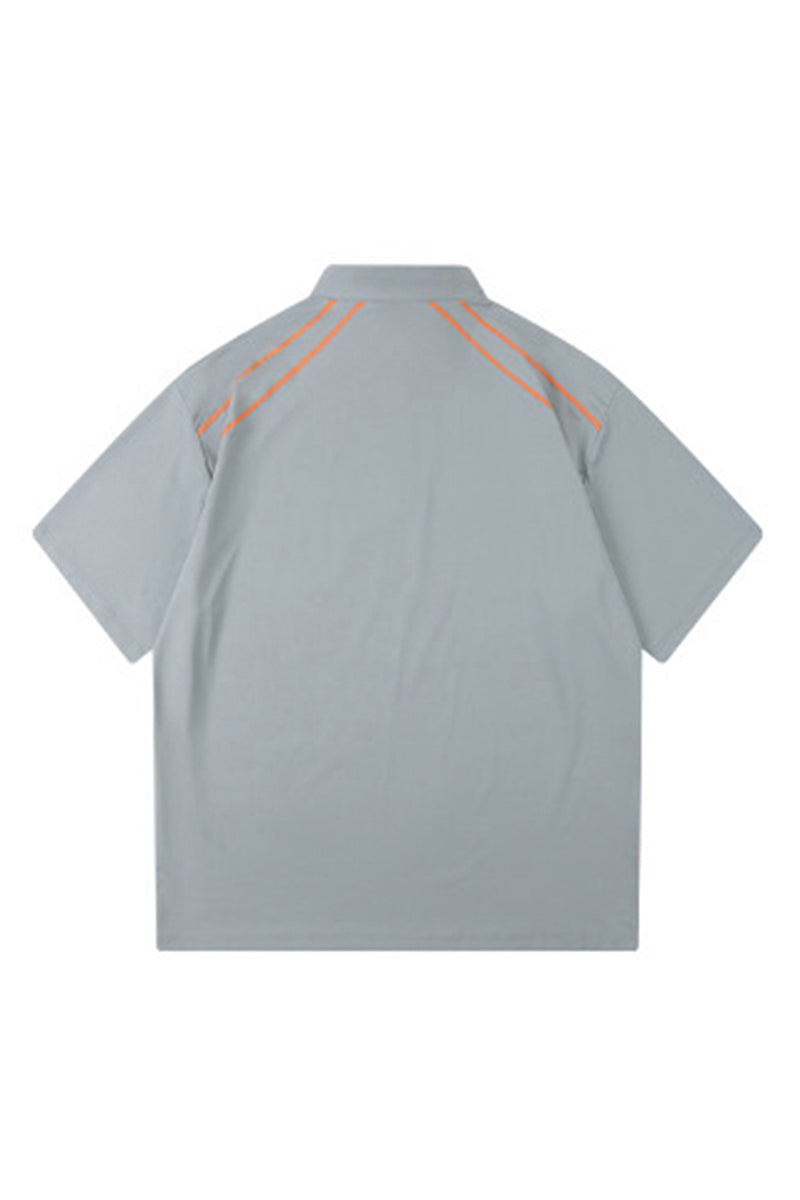 Men's Summer Half-Zip Stand-Collar Stretch Athletic T-Shirt