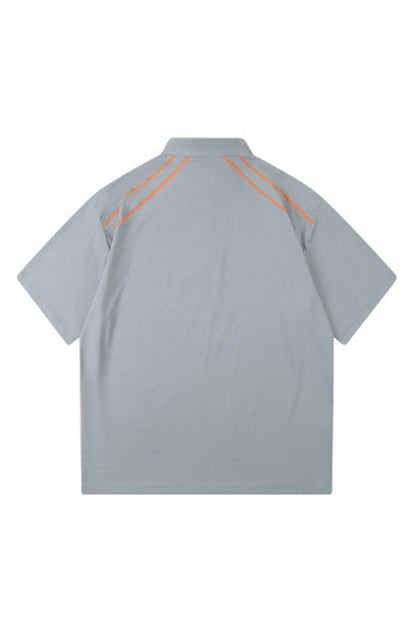 Men's Summer Half-Zip Stand-Collar Stretch Athletic T-Shirt