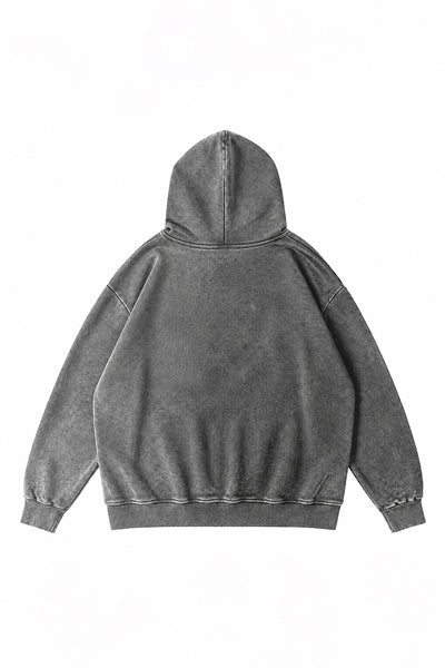 Unisex Fall Winter Vintage Washed Oversized Pocket Hoodie