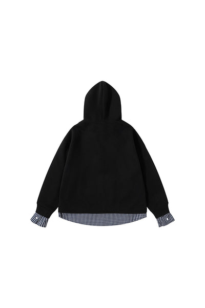 Men's Fall Winter Plaid-Layered Preppy Pullover Hoodie