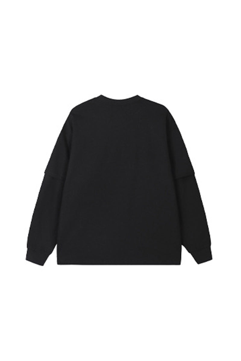 Unisex Teen Fall 305g Heavy Long Sleeve Mock Layer Tee