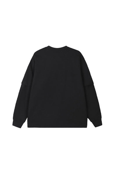 Unisex Teen Fall 305g Heavy Long Sleeve Mock Layer Tee