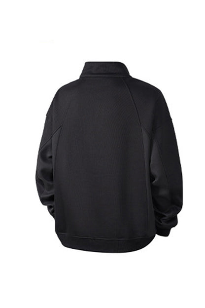Men's Fall Winter Snap-Button Colorblock Collar Sweatshirt