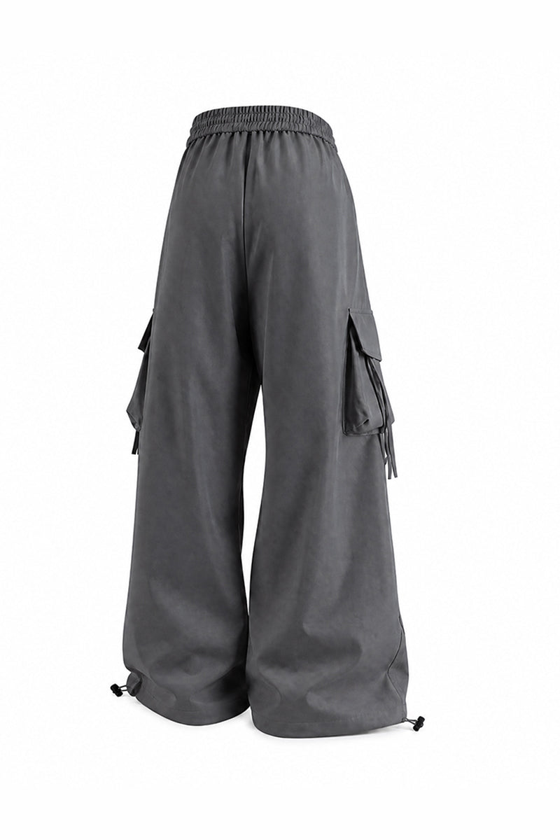 Women's Fall Winter Multi-Pocket Wide-Leg Cargo Pants