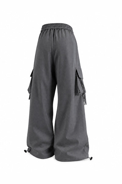 Women's Fall Winter Multi-Pocket Wide-Leg Cargo Pants