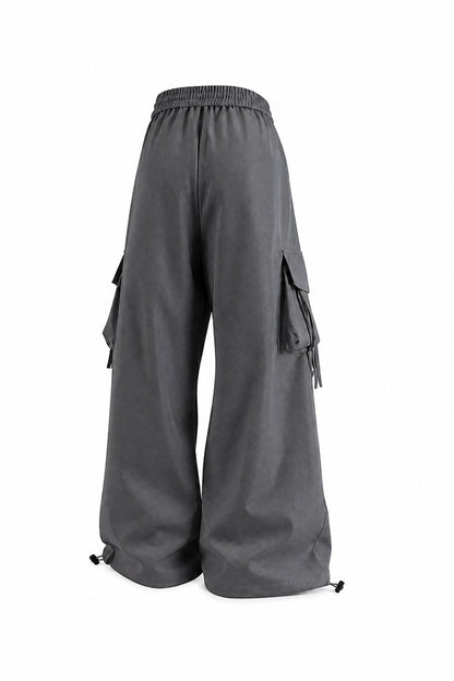 Women's Fall Winter Multi-Pocket Wide-Leg Cargo Pants