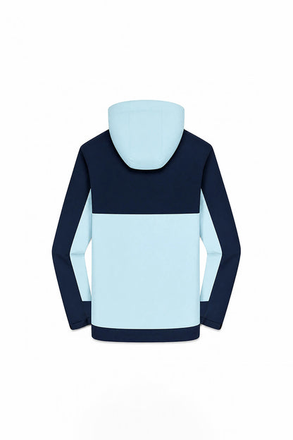 Men's Fall Winter Colorblock Hooded Windproof Shell Jacket