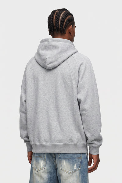 Men Winter Fleece Lined Half Zip High Collar Hoodie