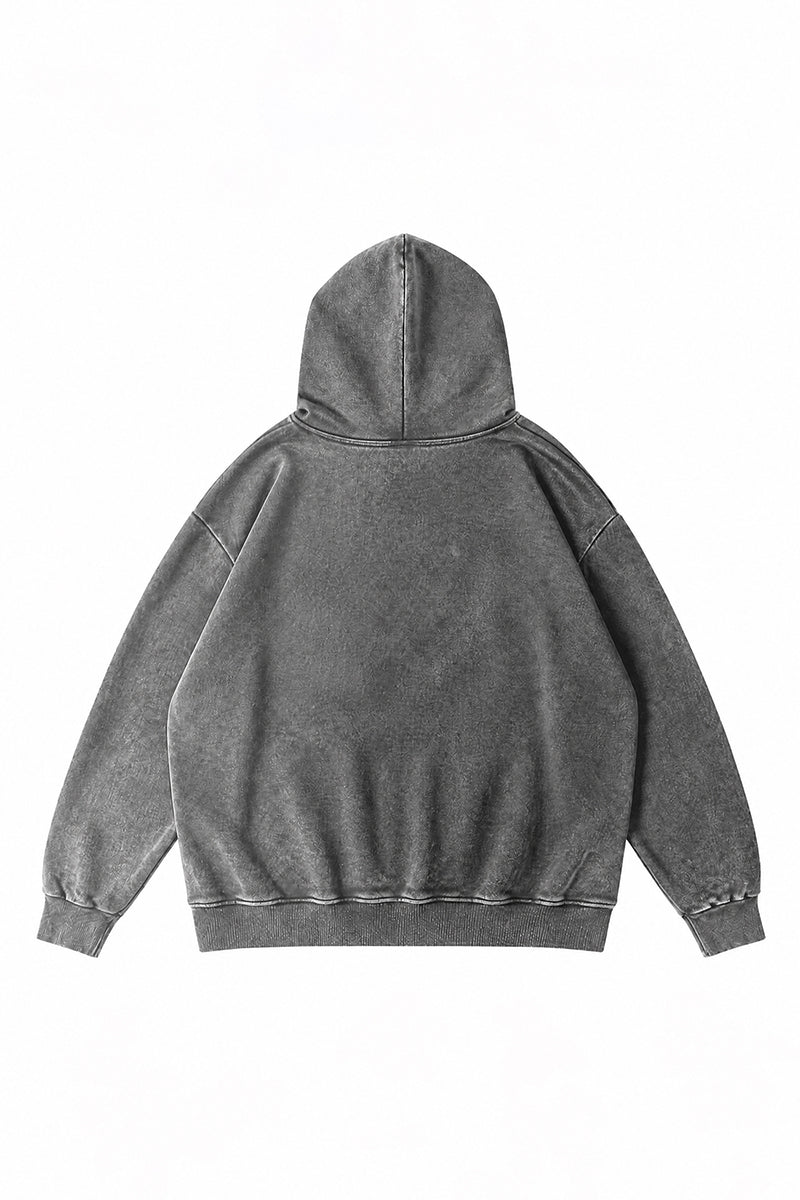 Women's Fall Winter Vintage Washed Cropped Pocket Hoodie