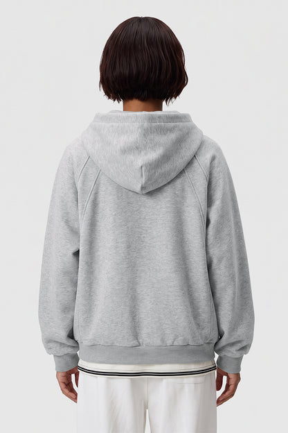 Women Fall 3D Paneled Half Zip High Collar Hoodie