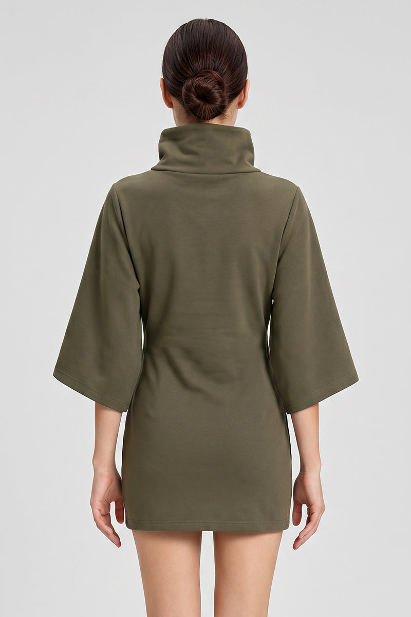 Women's Wasteland Cowl Neck Bell 3/4 Sleeve Bodycon Dress