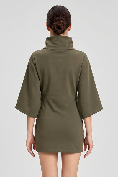 Women's Wasteland Cowl Neck Bell 3/4 Sleeve Bodycon Dress