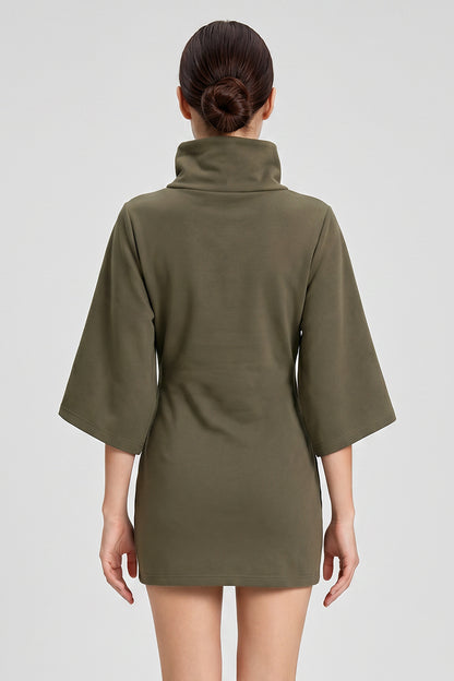 Women's Wasteland Cowl Neck Bell 3/4 Sleeve Bodycon Dress