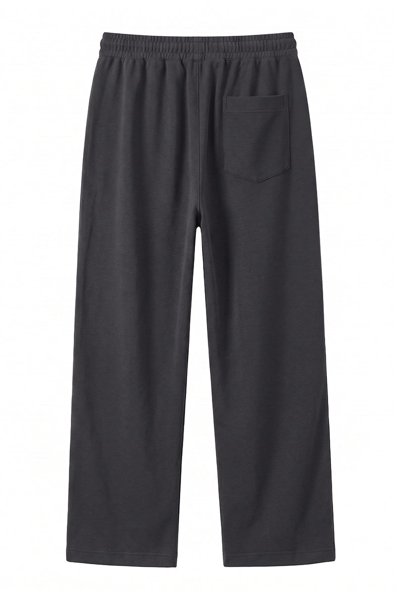 Men's Spring Heather-Grey Straight-Leg Cotton Sweatpants
